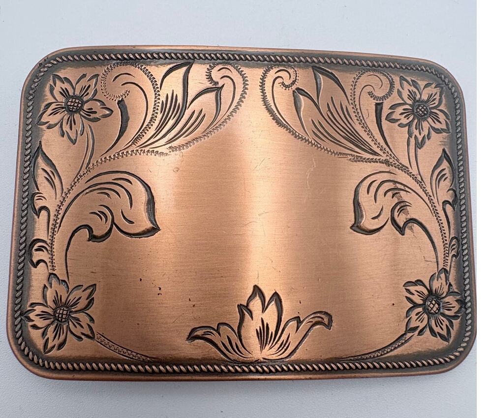 Lovely Floral Copper Finished  Belt Buckle